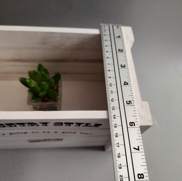 Box Wood Style Country Rustic White Handles For Coffee Station Wine Towels New - Picture 10 of 10